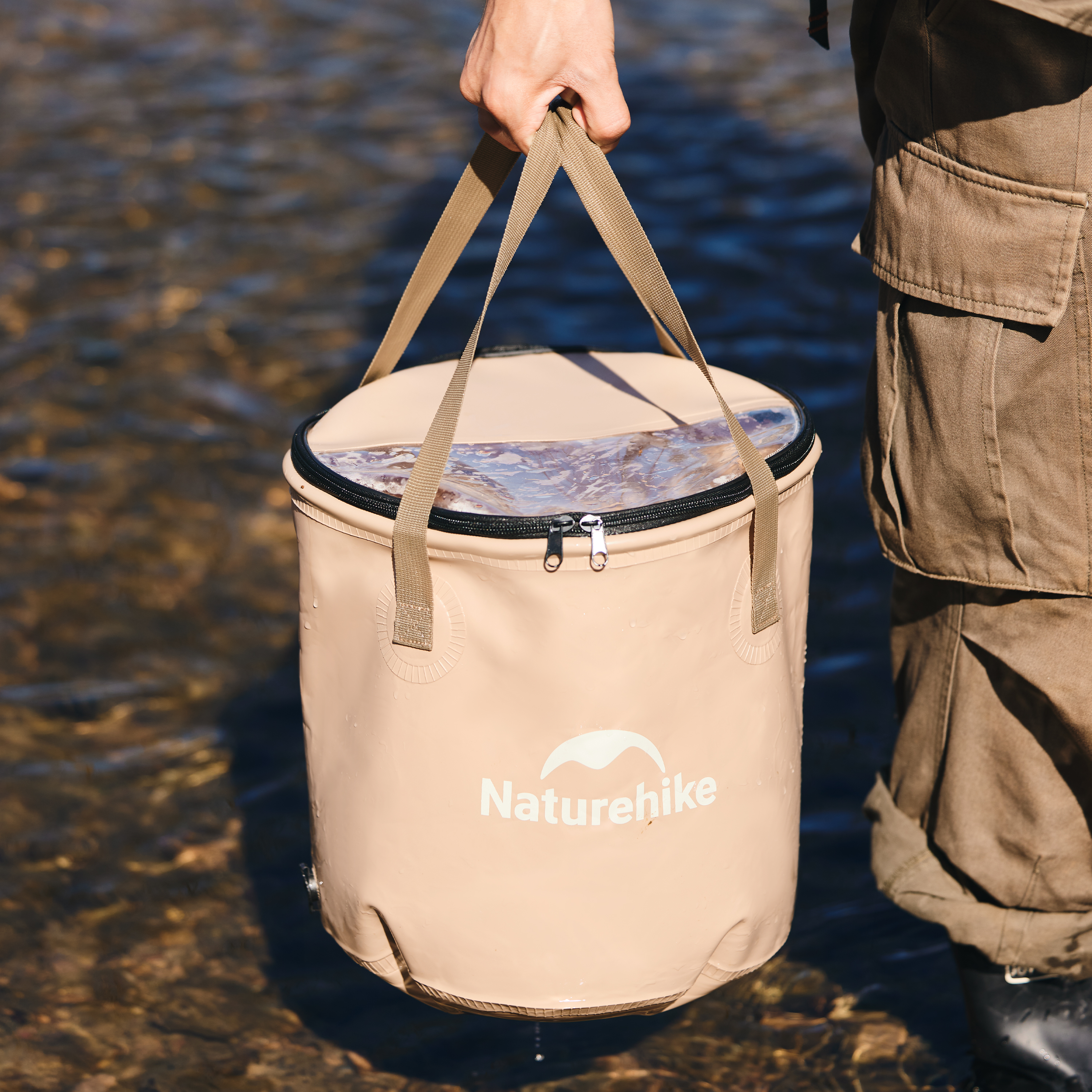 Naturehike skládací nádoba pro skladování/mytí 20l 345g - krémová